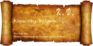 Kopeczky Vilmos névjegykártya