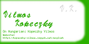 vilmos kopeczky business card